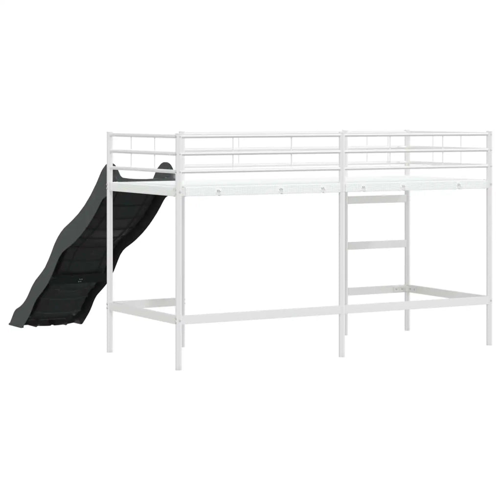 Letto loft per bambini con scivolo Bianco e Antracite 42020780