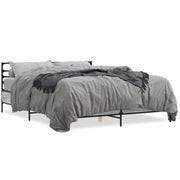 Letto matrimoniale | Letto per adulti | Giroletto Grigio Sonoma 160x200 cm in Legno Multistrato Metallo