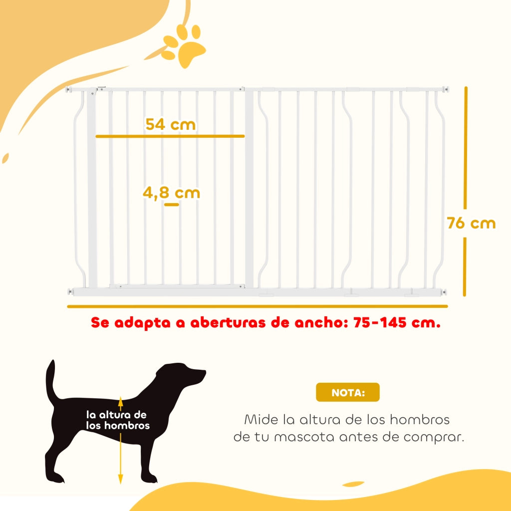 Barriera per Cani Estendibile ¨C Zephmum ¨C Bianco 75-145 cm