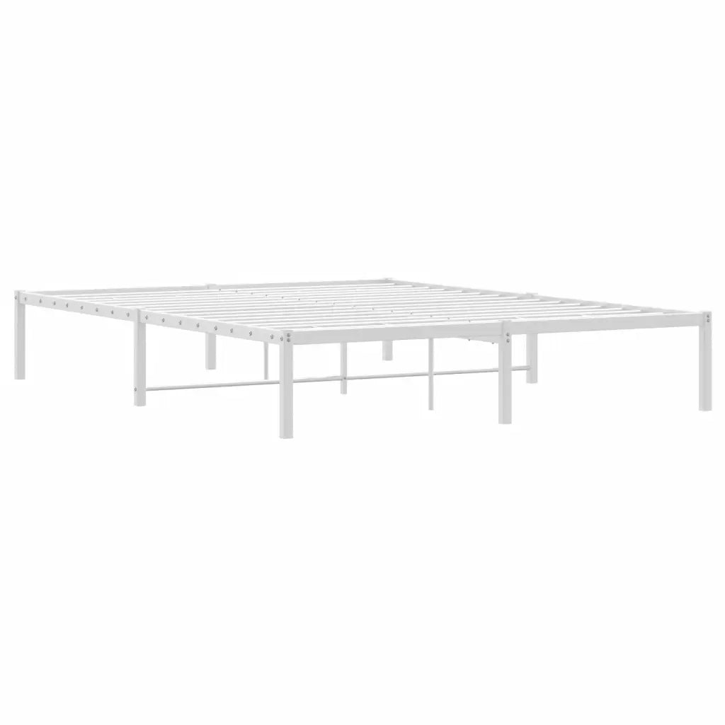Letto matrimoniale | Letto per adulti | Giroletto in Metallo Bianco 160x200 cm