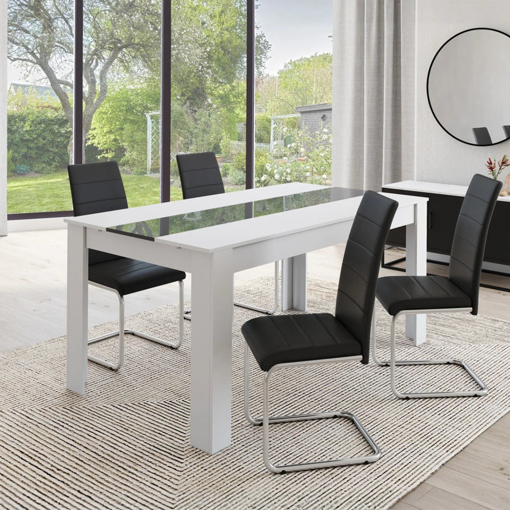 IDMarket - Set di 4 sedie da pranzo MIA nere