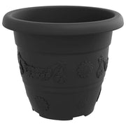 Set di 24 vasi da fiori rotondi dal design moderno per interni ed esterni Ø 26 x 21,5 cm in plastica nera 02_0059333