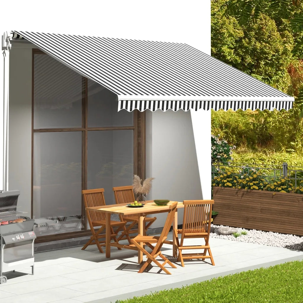 Tessuto di Ricambio Tenda da Sole Antracite e Bianco 4,5x3,5 m 311990
