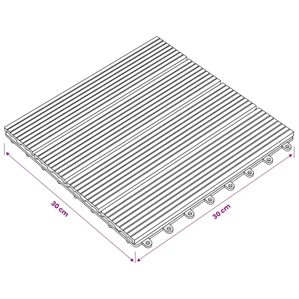 Piastrella per Decking 11 pz Grigio 30 x 30 cm WPC 42046659