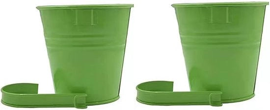 Set di Vasi in Metallo Sospesi da 2 per Balcone e Giardino