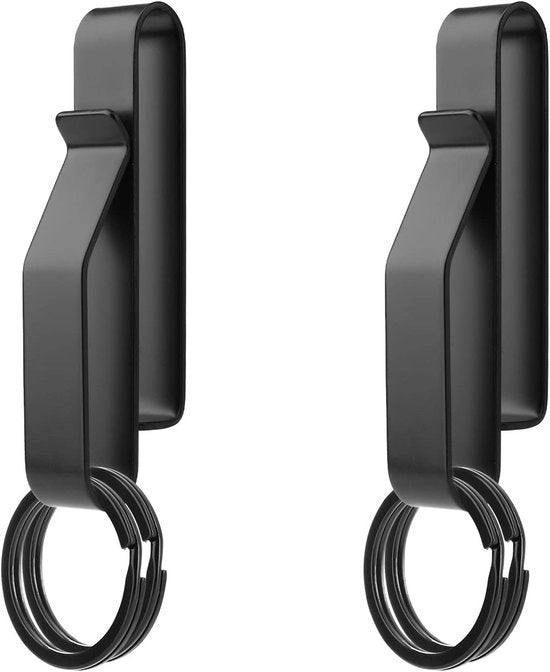Clip per cintura - Accessori per polizia e vigili del fuoco - Leggero e robusto - Nero/Argento - Ideale per 2 pezzi