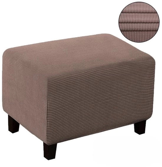 Hoes per poltrona quadrata, hoes per poltrona estensibile, lavabile, morbida hoes per poltrona universale con fondo elastico, poltrona antiscivolo, hoes a jacquard, misura L: Lunghezza 80-105 cm Larghezza 60-75 cm Altezza 35-45 cm - Khaki