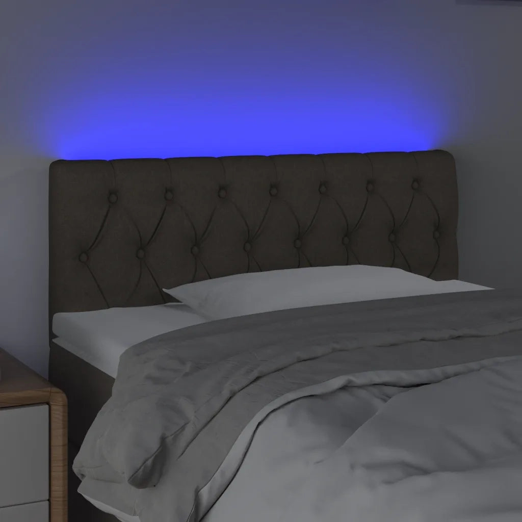 Testiera a LED Tortora 90x7x78/88 cm in Tessuto