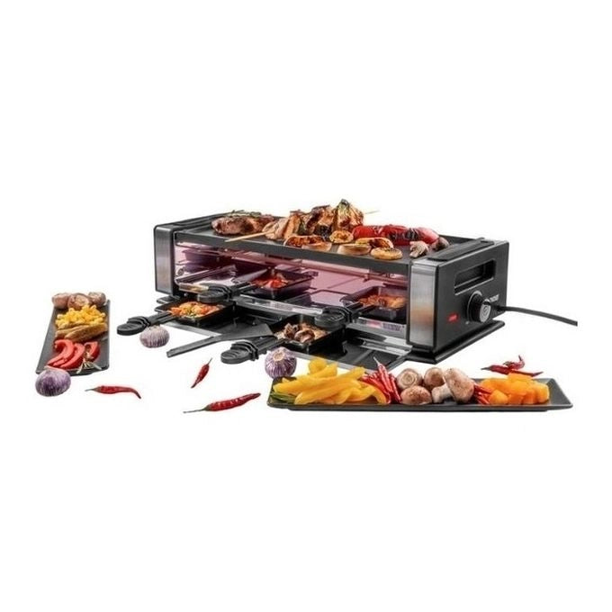 Unold 673773 Raclette Finesse Basic Raclette Elettrico 1200 W Piastra Reversibile 8 Pentole colore Nero