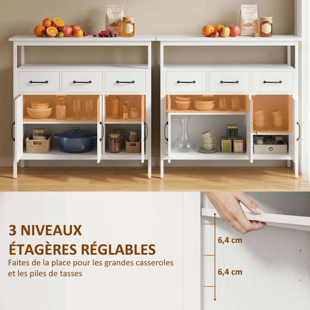 Credenza ¨C zephmum ¨C Bianco, Legno, 95x35x88cm