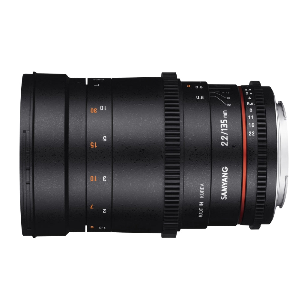 135/2.2 Lens Video DSLR Canon EF obiettivo video con messa a fuoco manuale 0.8 gear, teleobiettivo a specchio nero