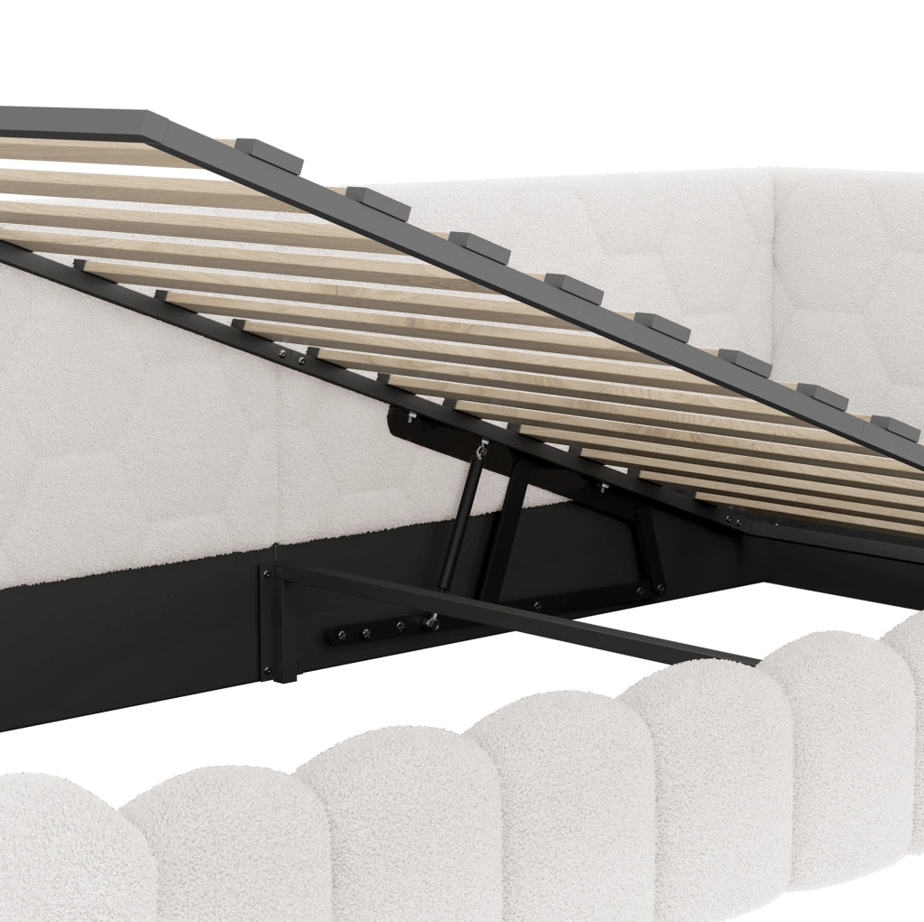 Letto 90x200 cm con contenitore; LED e USB