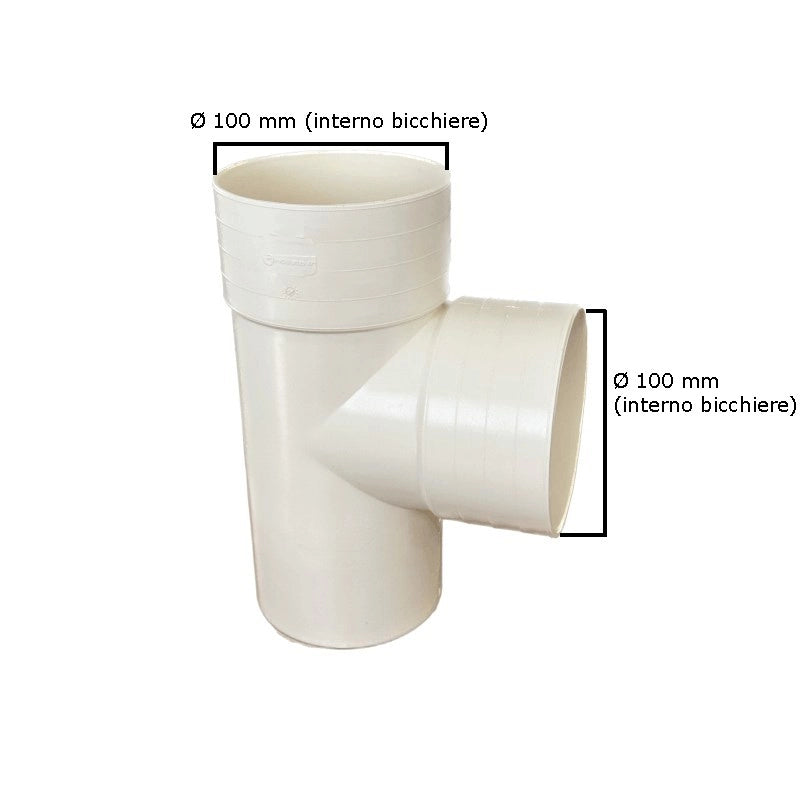 Derivazione 87.30° in pvc : Colore - Avorio, Diametro - 100