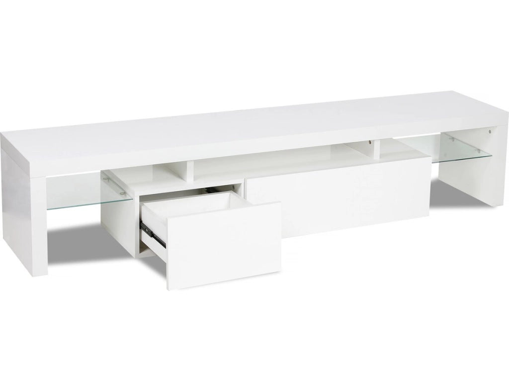 Mobile TV laccato LED "Tina" - 187,5 x 34 x 38 cm - Bianco