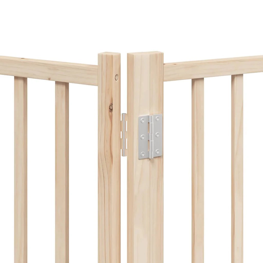 Cancelletto di sicurezza per animali domestici porta pieghevole 15 pannelli legno di pioppo marrone 02_0023206