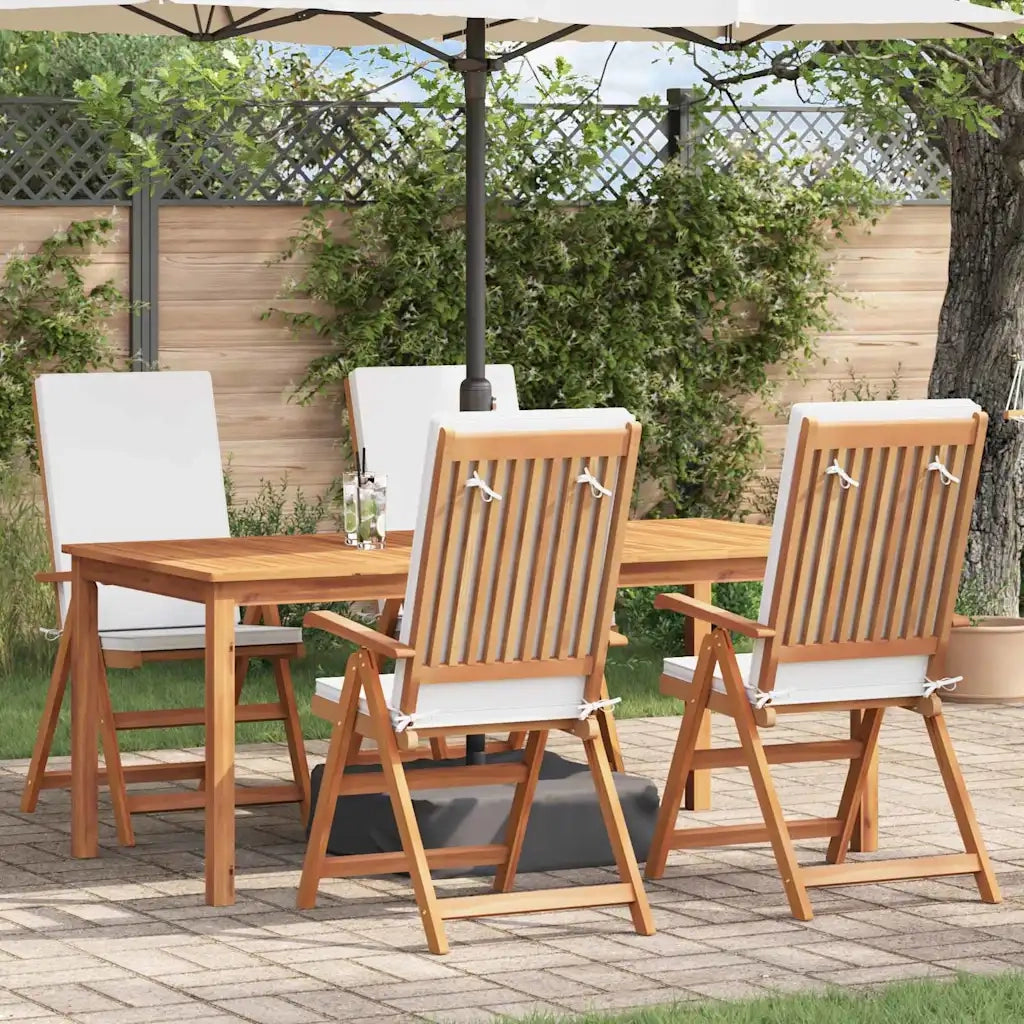 Sedia da Giardino 4 pcs Marrone e bianco 57 x 71.5 x 104 cm