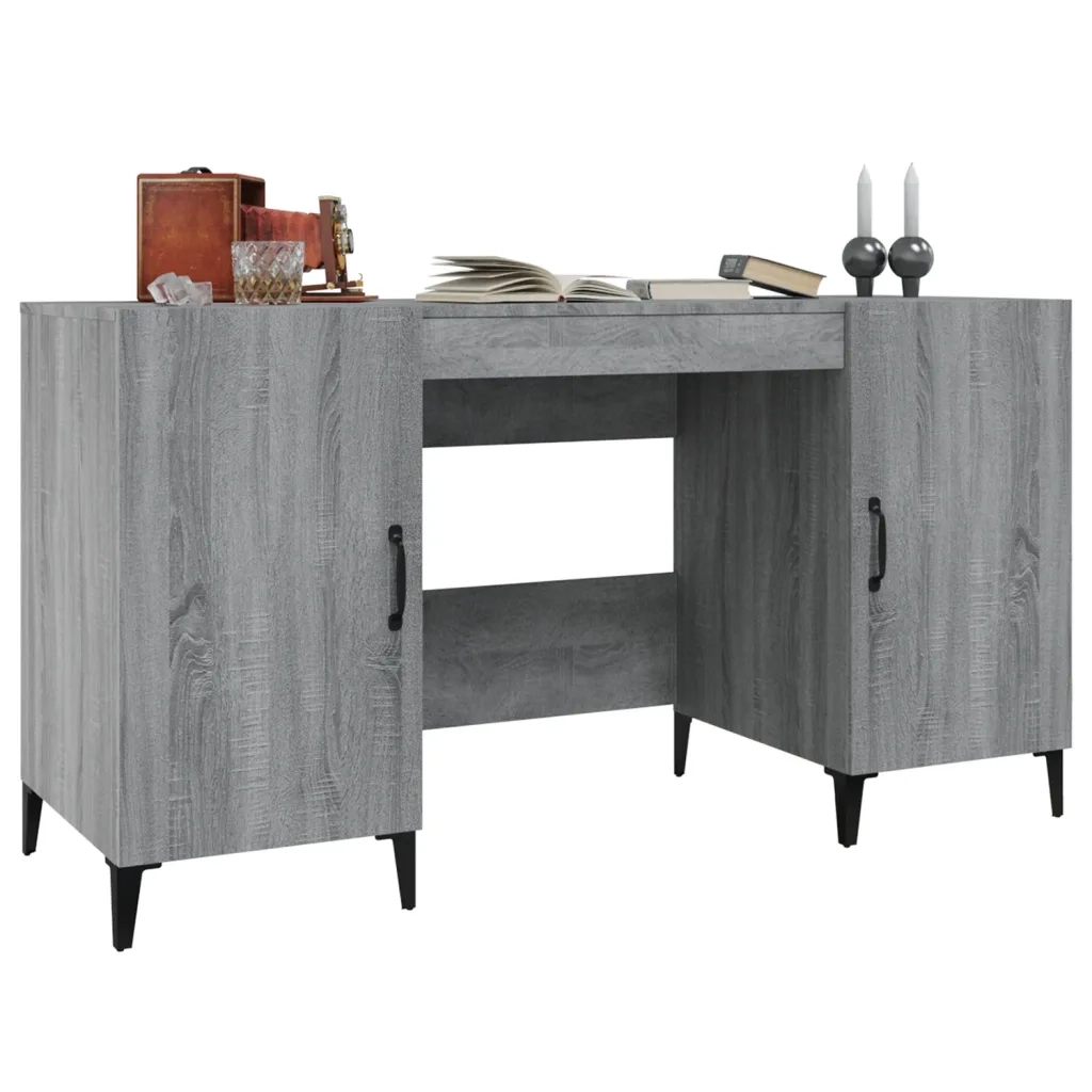 Scrivania Grigio Sonoma 140x50x75 cm in Legno Multistrato cod mxl 67342