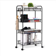 Carrello su Ruote - Trolley Cucina con 4 Ruote - Servizio su Ruote di Gomma - Carrello di Trasporto 360° Girevole