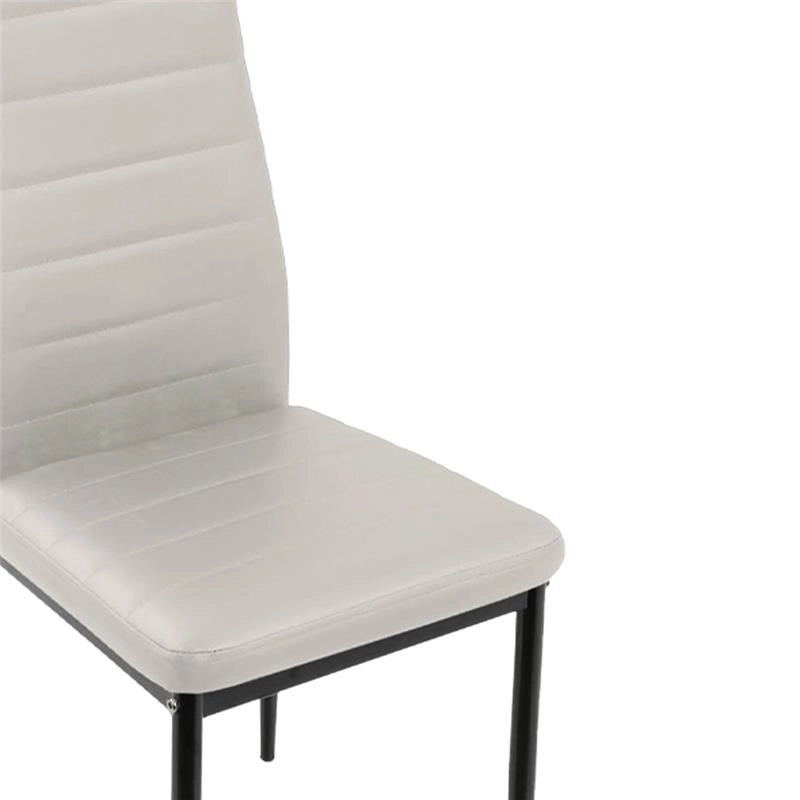 SET 4 SEDIE IMBOTTITE CON SEDUTA SIMILPELLE E GAMBE IN METALLO  DIMENSIONI 40X41X95 CM COLORE BIANCO