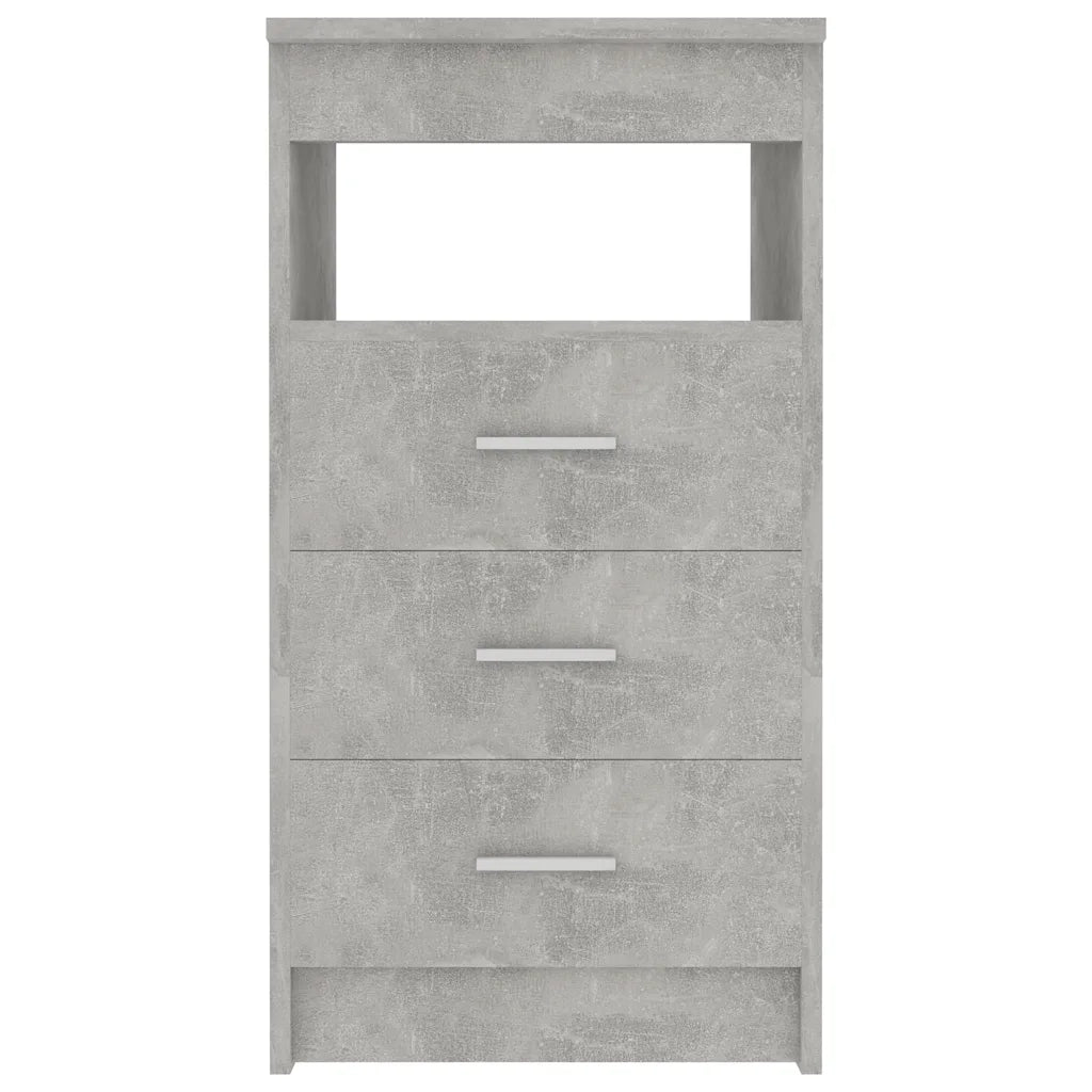 Mobiletto compatto con cassetti e ripiano superiore moderno in legno composito grigio cemento dimensioni 40 x 50 x 76 cm. Codice articolo: 02_0047699.