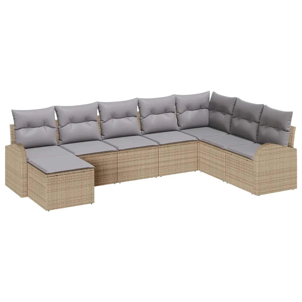 Set di divani 8 pcs Beige e grigio chiaro polyrattan 3354829