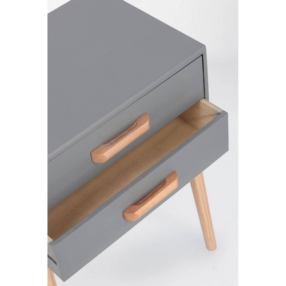 Cassettiera 2 Cassetti Legno Grigio Moderna da Interno - EXCEPTIONAL