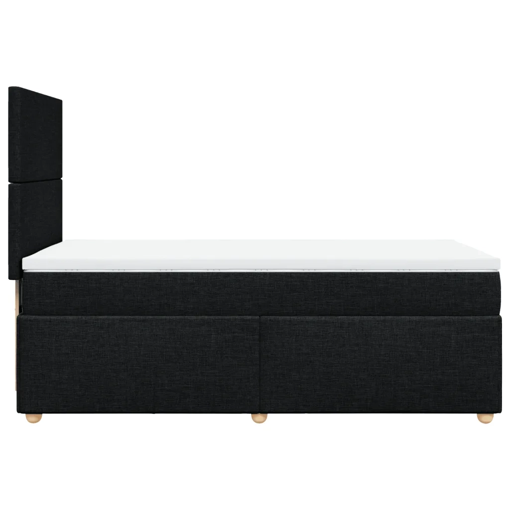 Giroletto a Molle con Materasso Nero 90x190 cm in Tessuto