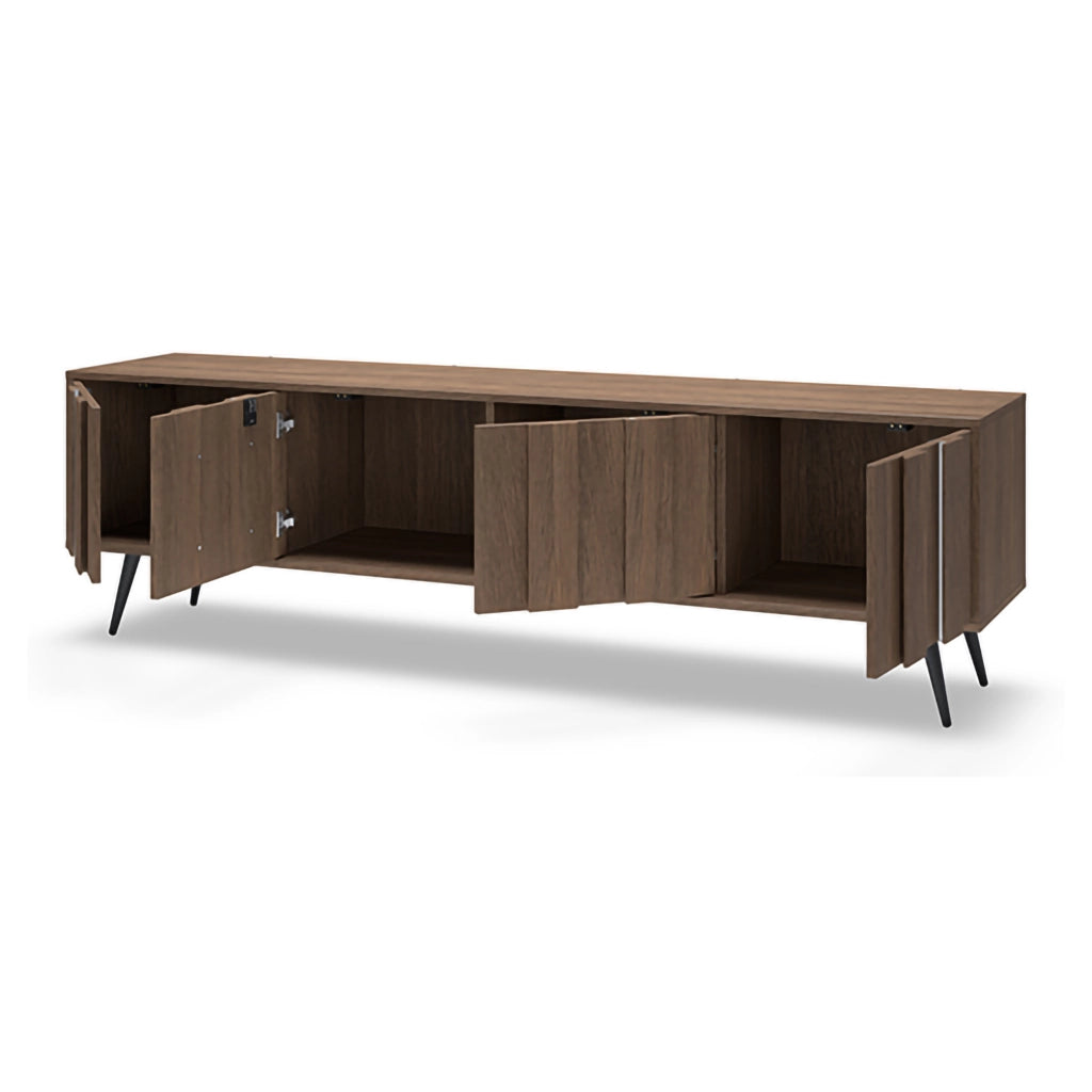 Kafami, Mobile Porta tv un Ripiano, 183x40x54h cm Marrone Noce