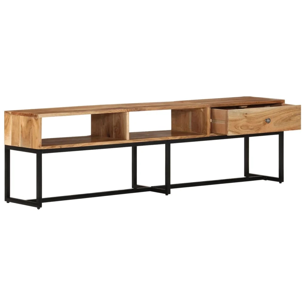 Mobile TV multimediale scaffale TV credenza mobile TV sala da pranzo soggiorno camera da letto 160 x 30 x 45 cm legno massello di acacia marrone 02_0026055