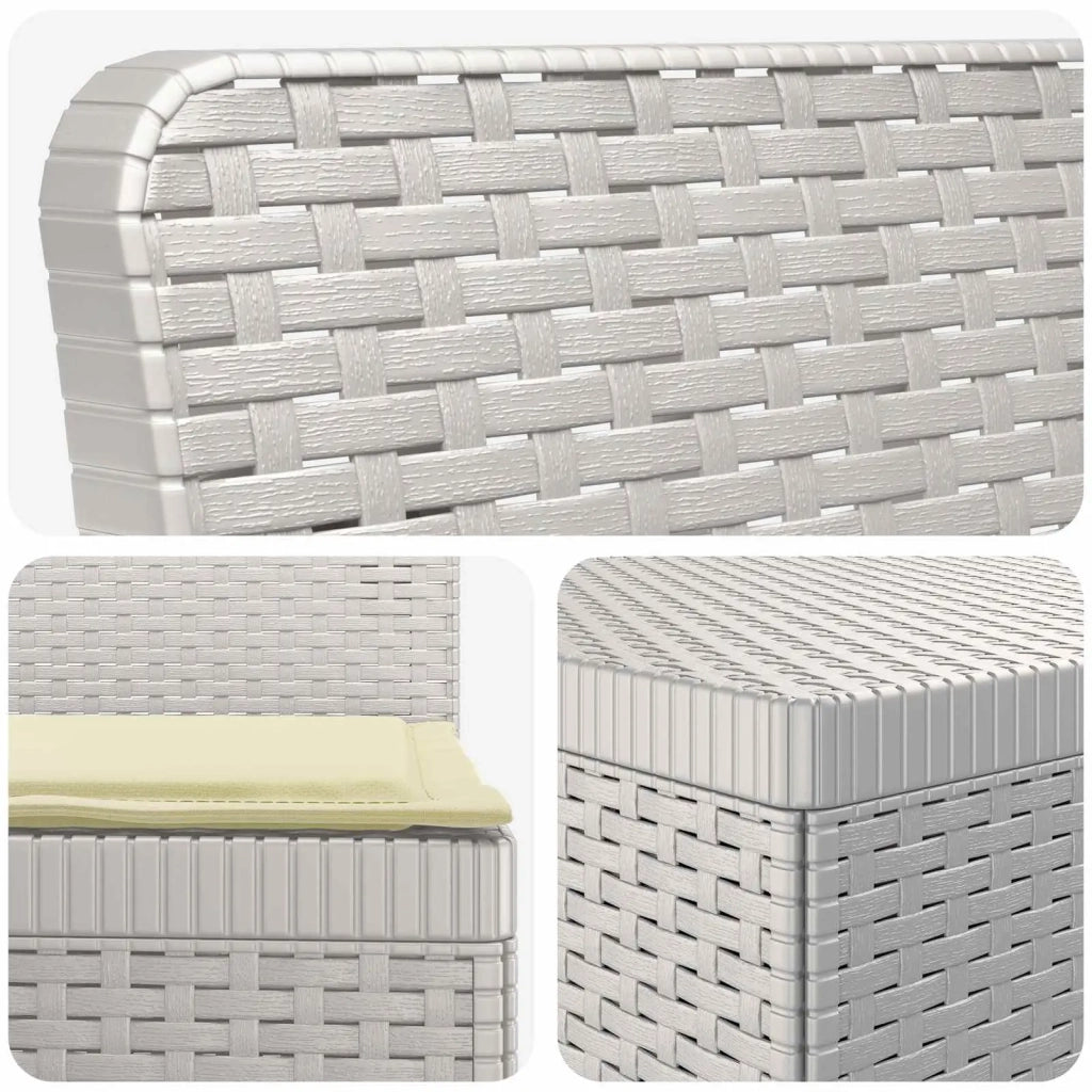 Divano da Giardino 5 Posti con Cuscini Stile Rattan PP Bianco 3443898
