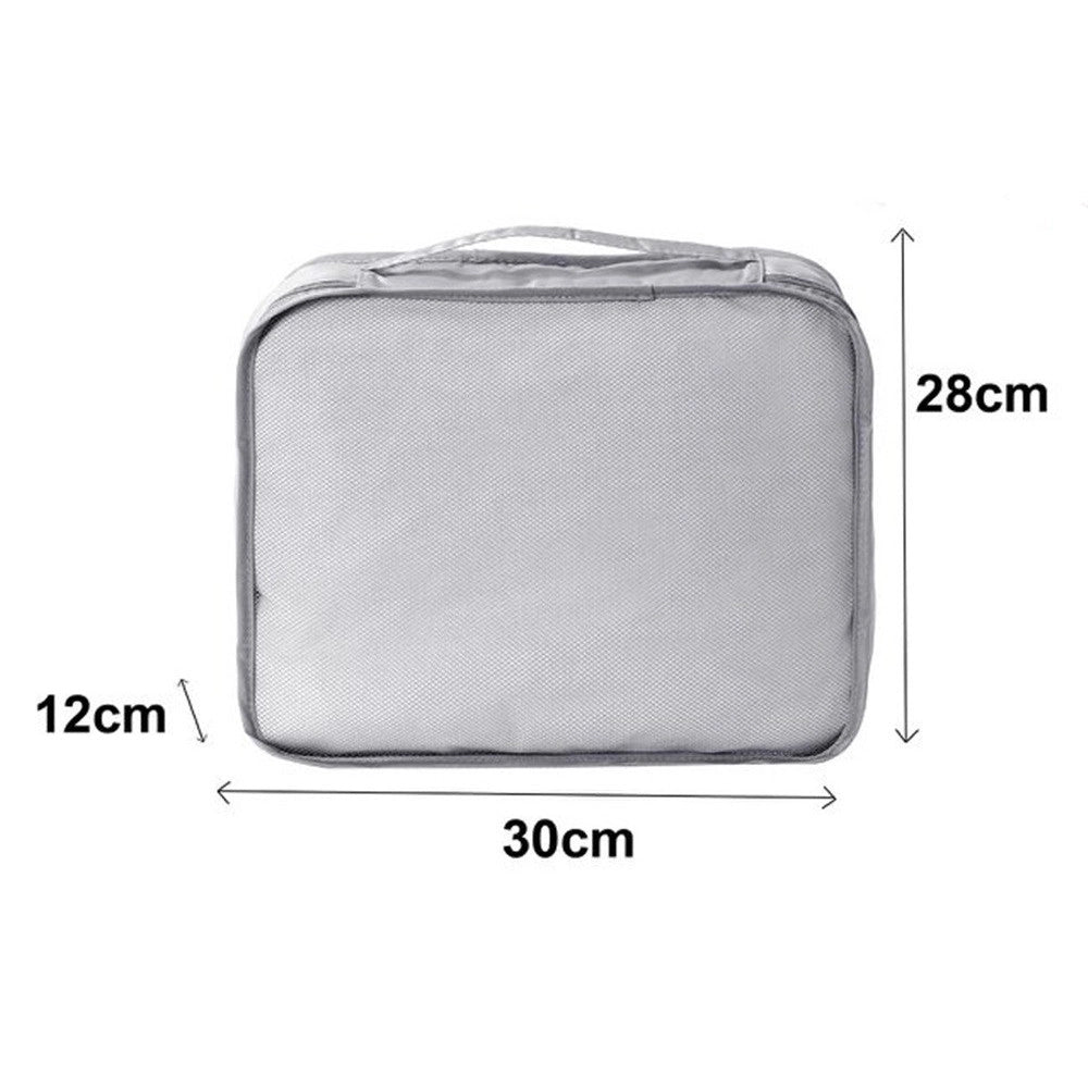 Trade Shop - Organizer Viaggio Organizza Valigia Bagagli Borsa Per Vestiti 30x28x12cm Grigia 87719 -