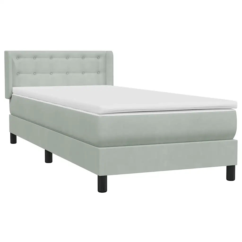 Giroletto a Molle con Materasso Grigio Chiaro 80x220 cm Velluto 3318471