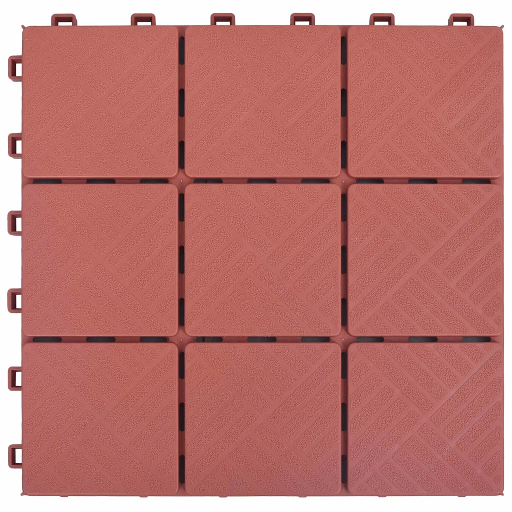 Piastrella per Decking 10 pcs Rosso 30,5 x 30,5 x 2,2 cm 42046713