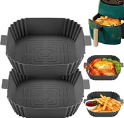 Kit di forno a convezione a 4 pezzi in silicone per air fryer - Pannelli di cottura per air fryer, kit di forno in silicone, accessori per air fryer, forno in silicone (grigio)