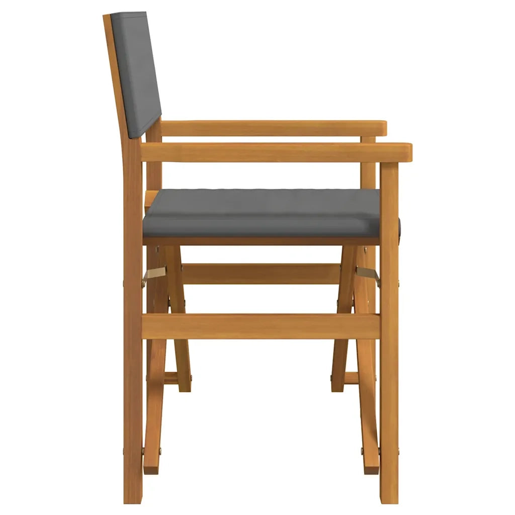 vidaXL Sedie da Regista Pieghevoli 2 pz Grigio Legno Massello di Teak