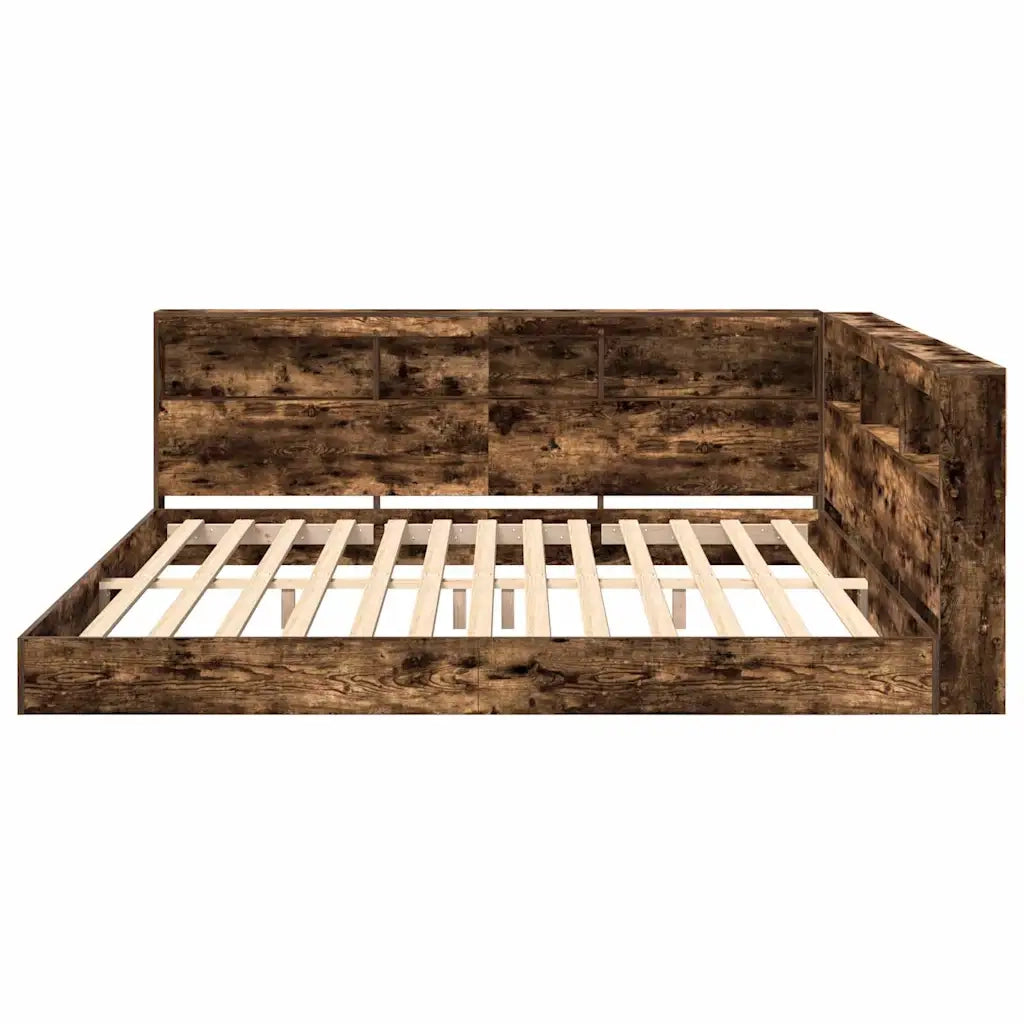 Letto Libreria Rovere fumo 180 x 200 cm Legno multistrato 3335747