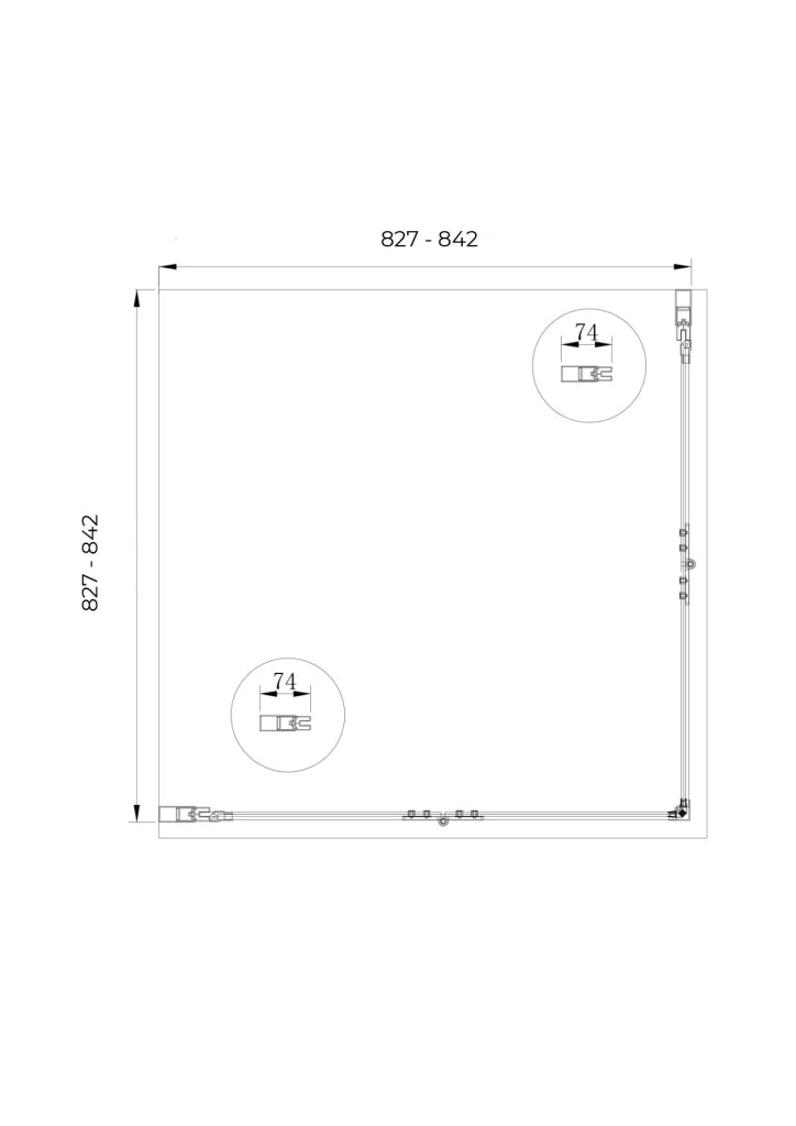 Box doccia angolare pieghevole a libro con chiusura a pacchetto H 190 cromo anticalcare trasparente con misure 85 (82,5-84) x 85 (82,5-84)