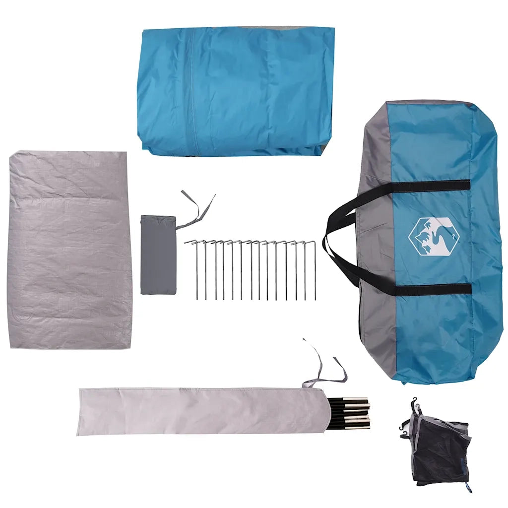 vidaXL Tenda Familiare Cabina per 6 Persone Blu Impermeabile