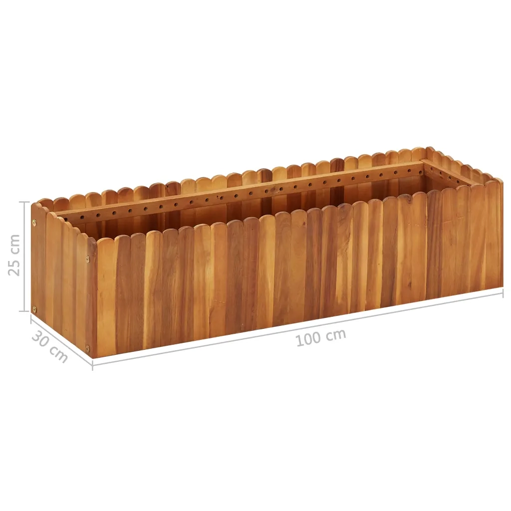 Letto Rialzato da Giardino 100x30x25 cm in Massello di Acacia 45918