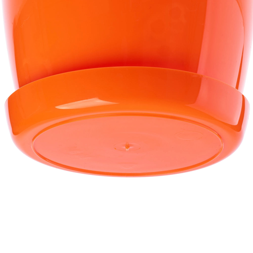 Vaso da fiori KADAX con sottovaso e coperchio in plastica, 14 cm, arancione. Kadax