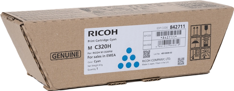 Ricoh 842711 cartuccia toner 1 pz Originale Ciano