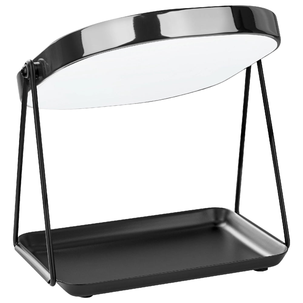 Specchio make up decorativo da tavolo nero 20 x 22 cm bagno camera da letto moderno