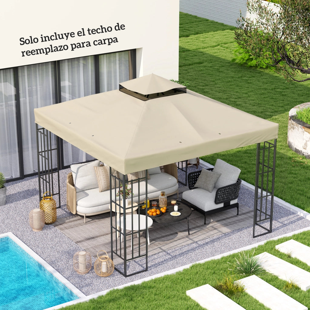Toldo da giardino 3x3 m ¨C zephmum ¨C crema