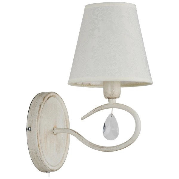 Applique BALI bianca decorativa con cristallo 1xE14 10W Alfa