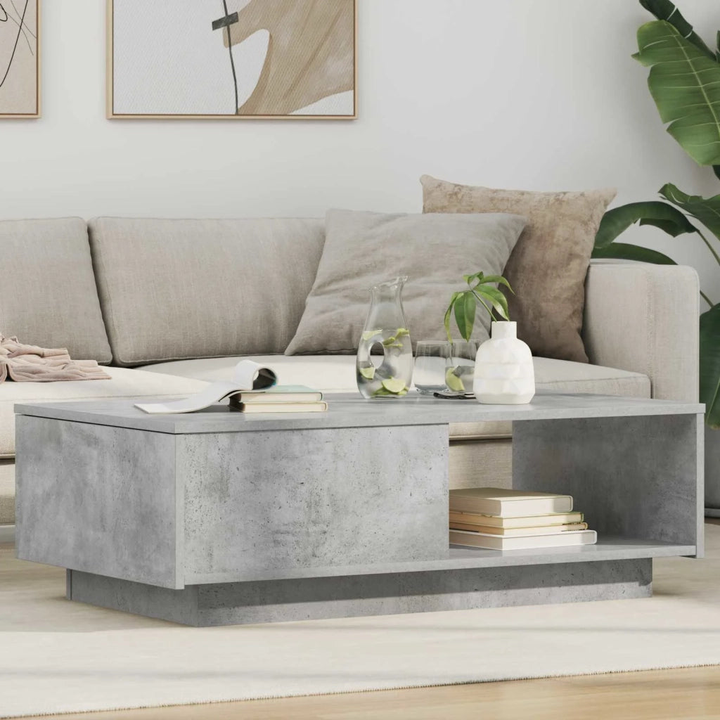 Tavolino da salotto con cassetto Grigio cemento 95 x 55 x 31 cm 8000183