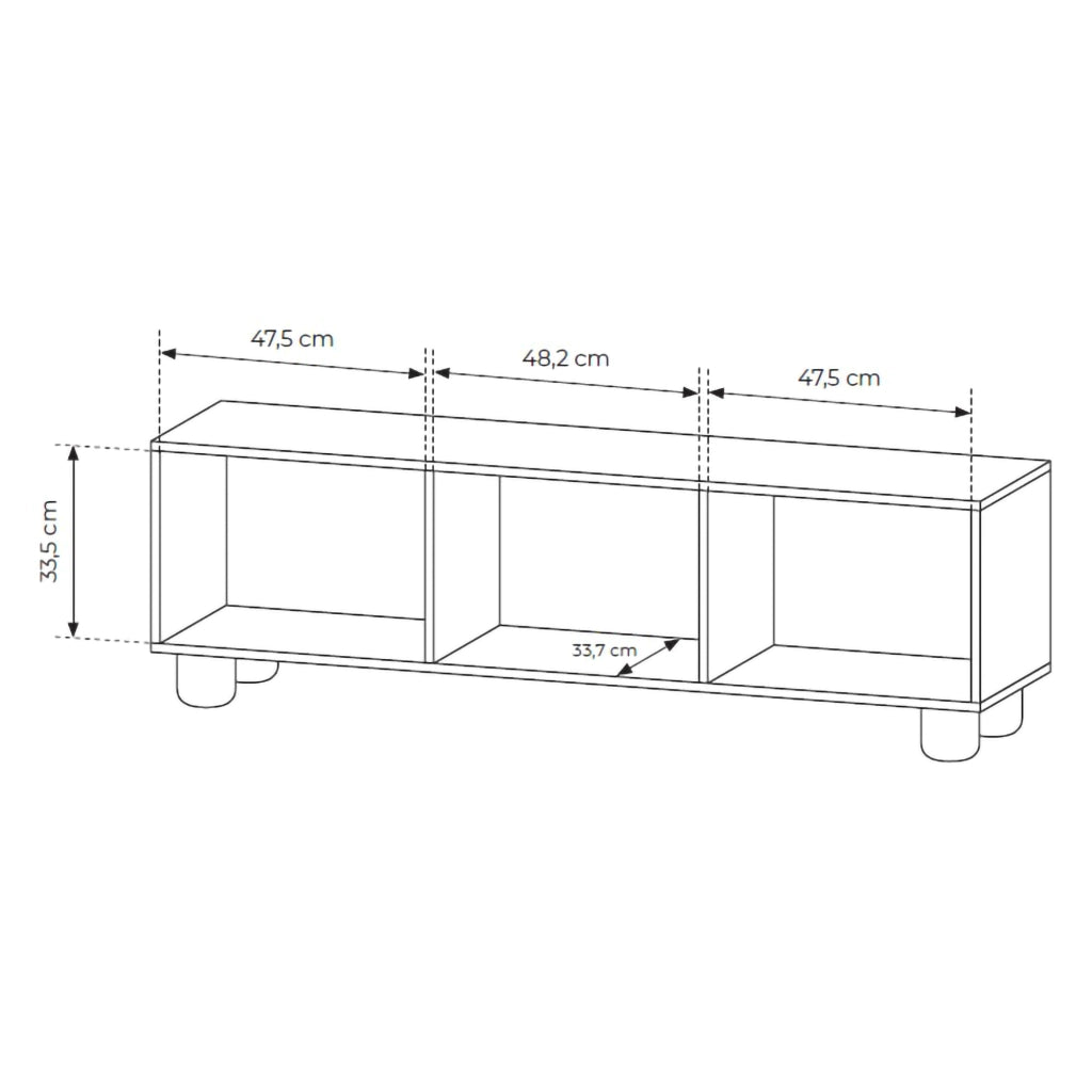 Gareto, Mobile Porta tv un Ripiano, 150x38x47h cm Marrone Rovere