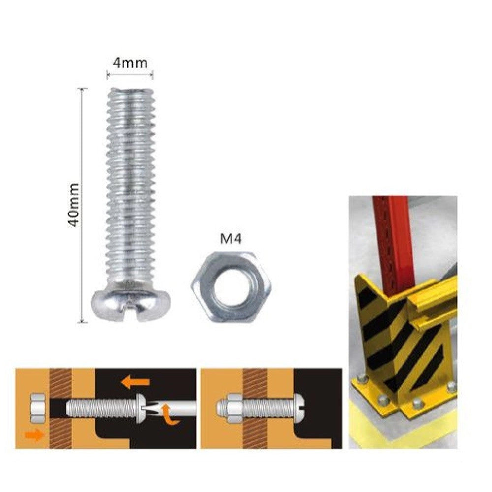 Trade Shop - Set 14pz Viti Vite Testa A Croce Tonda 4 X 40mm Con Dadi Dado Esagonale M4 90964 -