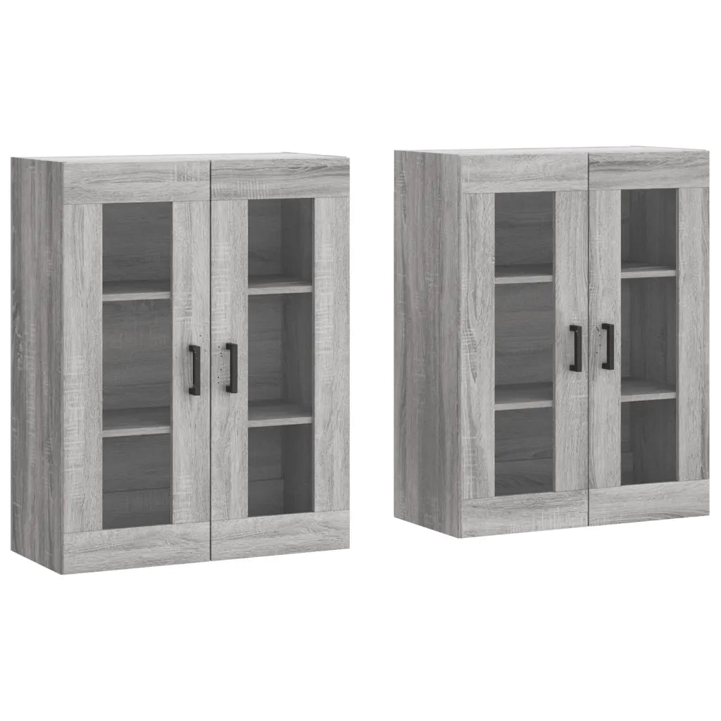 Armadietti a Parete 2 pz Grigio Sonoma in Legno Multistrato 3197943