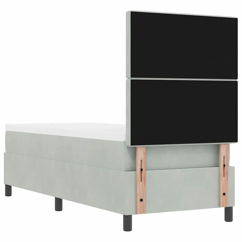 Letto a molle con materasso-Struttura Letto con Materasso Grigio chiaro 80 x 200 cm Tessuto 178360