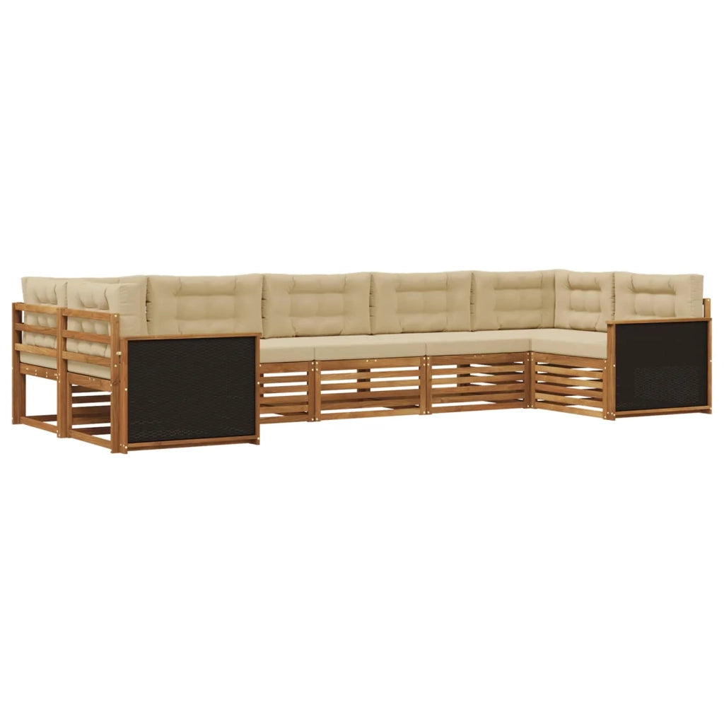 Set di divani da esterno 7 pz Naturale e Beige 3383796